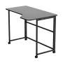 MCN Maclean Sulankstomas L formos kampinis stalas MC-1250 L/B, juodas, mobilus, 100x65 cm, max 50 kg