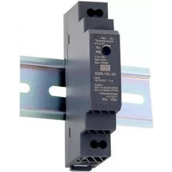 MEAN WELL DDR-15L-12 DIN bėgio DC-DC keitiklis 15W 12V 1.25A