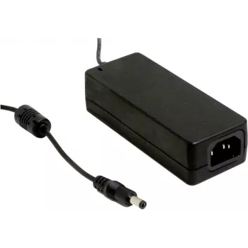 MEAN WELL GSM60A05-P1J 40W medicininis AC/DC maitinimo adapteris su 5V DC išėjimu ir 2,1mm DC kištuku