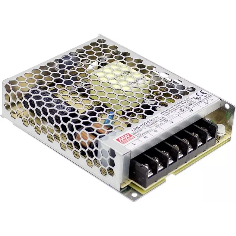 MEAN WELL LRS-100-12 102W uždaras perjungimo režimo maitinimo šaltinis, 12V DC, 8,5A, metalinis korpusas