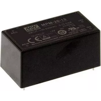 MEAN WELL MPM-20-5 20W 5V 4A hermetizuotas medicininis AC/DC maitinimo šaltinio modulis