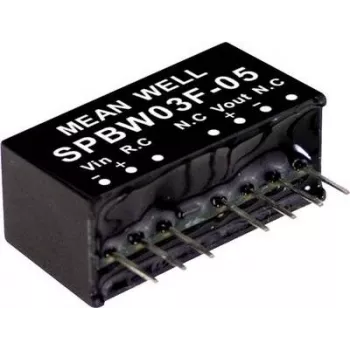 MEAN WELL SPBW03G-05 3W DC-DC keitiklio modulis 5V 600mA 9-18V įėjimas DIP24