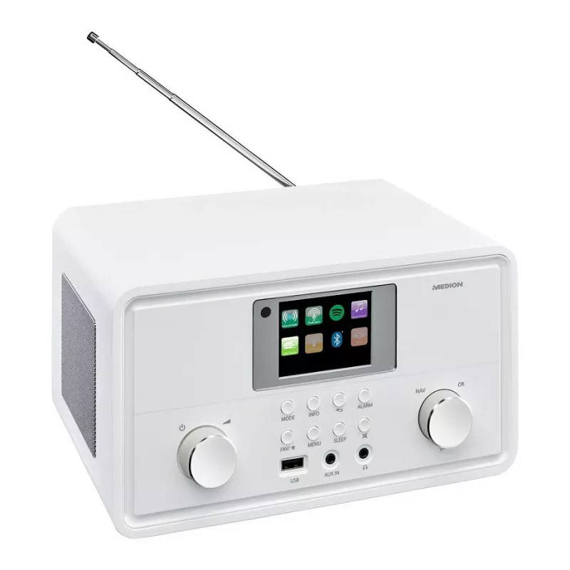 MEDION MD 88069 Internetinis radijas su DAB+, FM, Bluetooth ir Wi-Fi, White