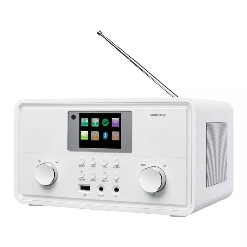 MEDION MD 88069 Internetinis radijas su DAB+, FM, Bluetooth ir Wi-Fi, White
