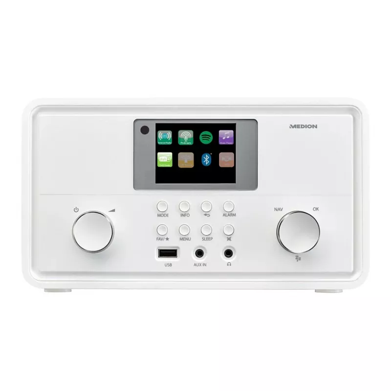 MEDION MD 88069 Internetinis radijas su DAB+, FM, Bluetooth ir Wi-Fi, White