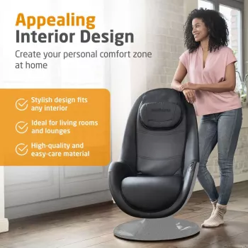 MEDISANA RS 670 Lounge Chair Shiatsu masažo kėdė su šiluma ir vibracija, juoda/antracitas