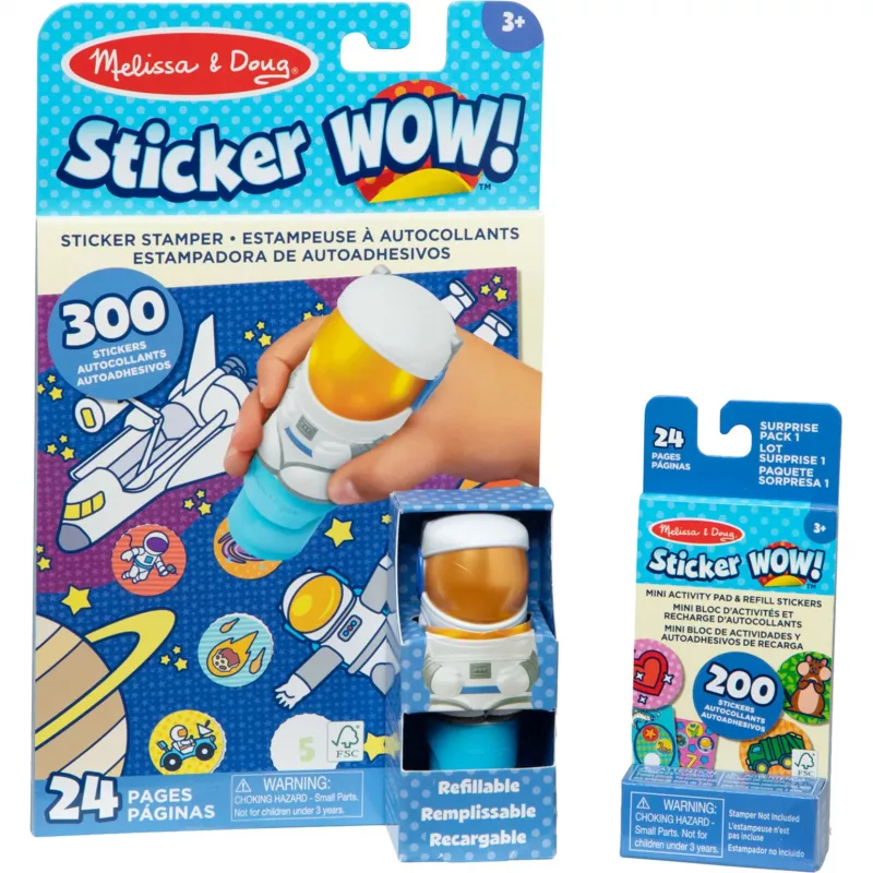 Melissa & Doug Sticker WOW! Astronaut Sticker Stamper & Pad - 300 Stickers