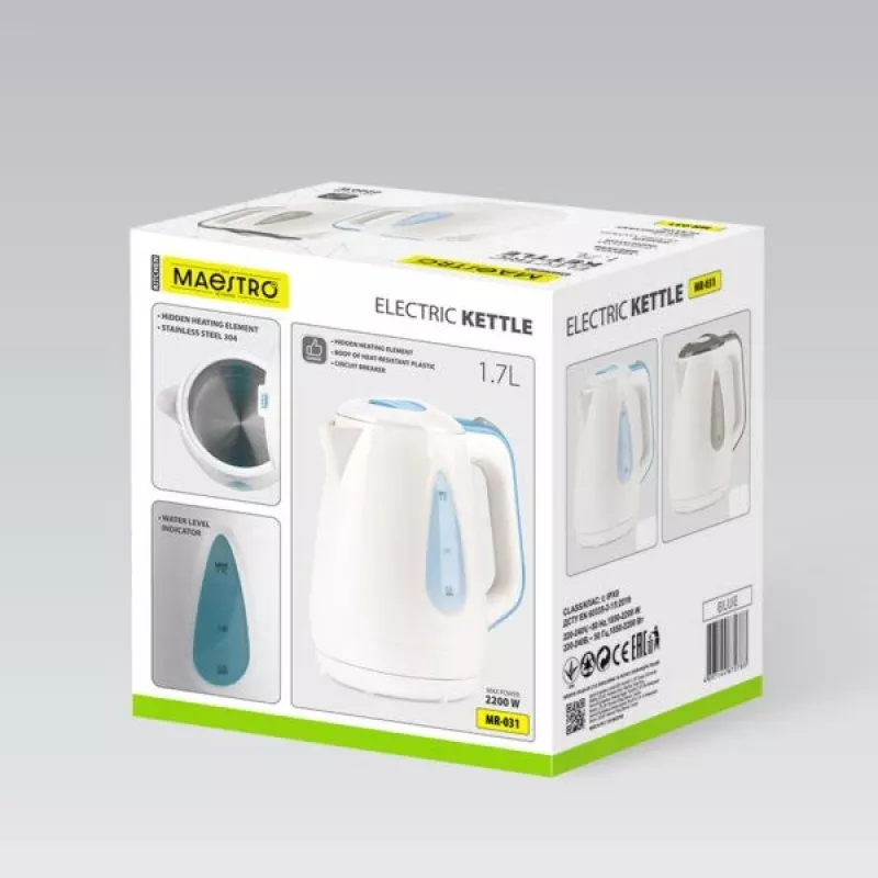 MEO MAESTRO Electric Kettle 1.7L 2200W Blue MR-031-BLUE