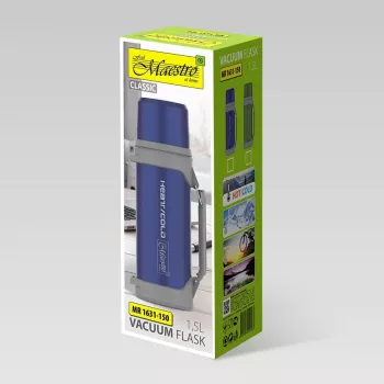 MEO Maestro termosas su vakuumine izoliacija 1,5 l nerūdijančio plieno mėlynas MR-1631-150-BLUE