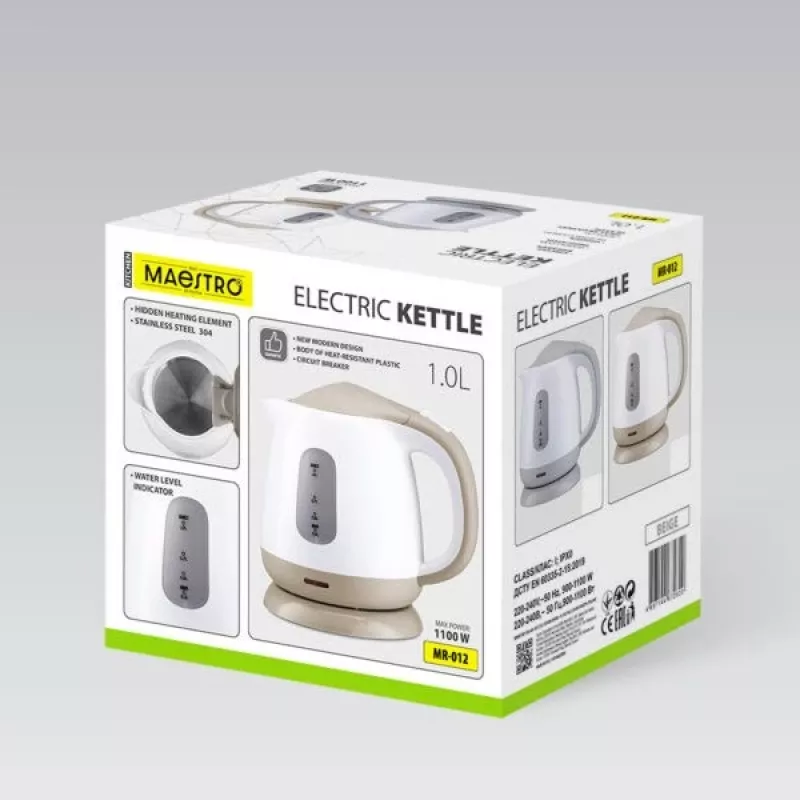 MEO MR-012-GREY MAESTRO Elektrinis virdulys 1L 1100W Pilkas