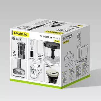 MEO MR-566 MAESTRO 500W rankinis blenderis su pjaustytuvu, plakikliu ir matavimo puodeliu