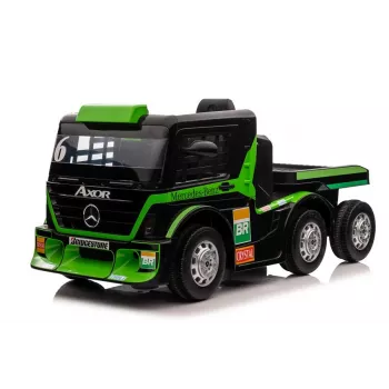 Mercedes sunkvežimis + priekaba XMX622B žalias LCD baterijomis maitinamas žaislas
