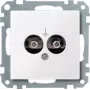 Merten 290425 Schuko lizdo įdėklas, poliarinė balta (RAL 9010), įleidžiamas, 16 A, 250 V, IP20, varžtiniai gnybtai, System M