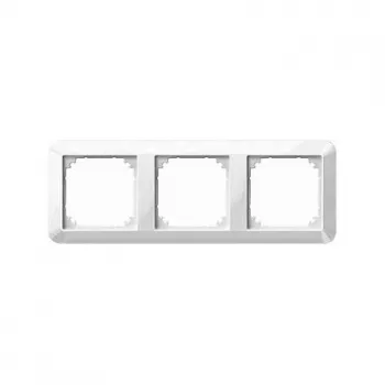 MERTEN 389319 Cover Frame 3-Gang, System M, Polar White Brilliant, Glossy