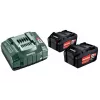 Metabo 18V LiHD 5.5Ah baterijų ir ASC 145 Air Cooled įkroviklio rinkinys (2 baterijos)