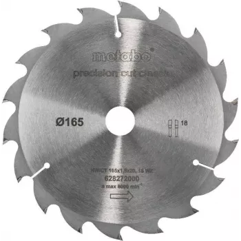 Metabo Classic diskinis pjūklo geležtė 165mm x 20mm kiaurymė, 18 dantų, ATB, kietlydinio, medienai