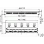 METZ CONNECT BTR UAE 25x8(8) Cat.6 ekranuotas pataisų skydas, 25 prievadai, 1U, šviesiai pilkas 130887-E