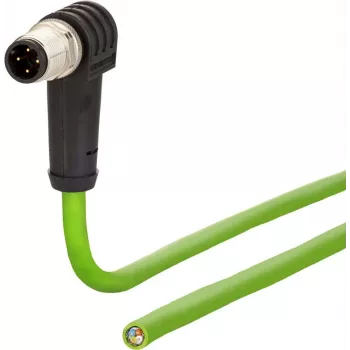 METZ CONNECT M12 kampuotas į atvirą galą tinklo kabelis, 10m, SF/FTP, CAT 5e, halogenų neturintis, žalias