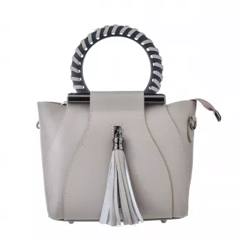 MIA TOMAZZI Woman Shoulder Bag WB201297GREY (21x18x7 cm) Grey Genuine Leather