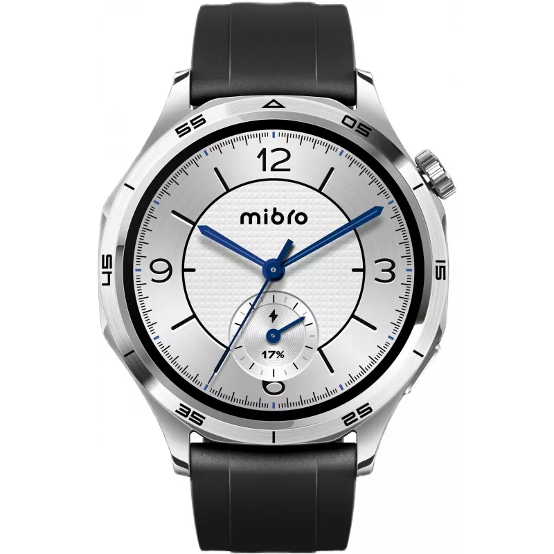 Mibro Watch GT išmanusis laikrodis su 1,75 inch HD TFT ekranu, sidabrinis (2 dirželiai įtraukti)