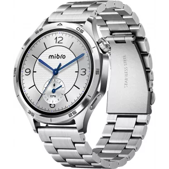 Mibro Watch GT išmanusis laikrodis su 1,75 inch HD TFT ekranu, sidabrinis (2 dirželiai įtraukti)