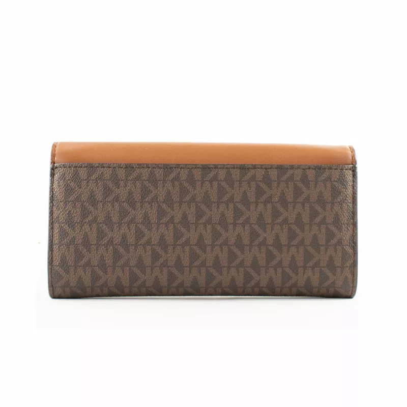 Michael Kors Jet Set Travel rudas Signature dengtos drobės portfelis-kryžminis krepšys 35F3GTVE7BBRO