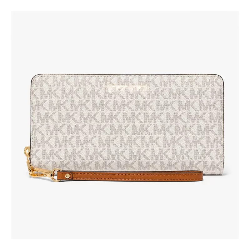 MICHAEL KORS Jet Set Travel Continental Wallet 35S6GTVE9BVAN in Vanilla Coated Canvas