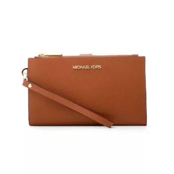Michael Kors Jet Set Travel Continental riešinė piniginė 35F8GTVW0LLUG - Saffiano oda, lagaminų spalva, aukso tono apkaustai