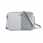 Michael Kors Jet Set Travel Crossbody Bag 35F5STTC9YSIL Silver Signature Coated Canvas