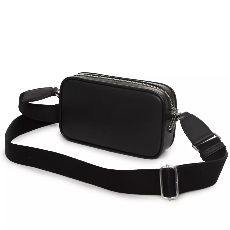 Michael Kors Jet Set Travel Crossbody Bag Black Signature Print Coated Canvas