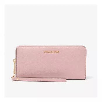 Michael Kors Jet Set Travel Powder Blush Saffiano odos riešinė piniginė