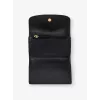 Michael Kors Jet Set Travel Saffiano Leather Card Case Coin Pouch Black Gold-Tone