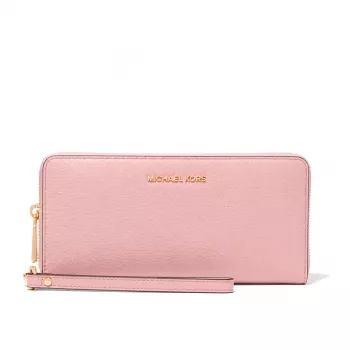 MICHAEL KORS Jet Set Travel Saffiano Leather Flat Multifunction Pouch in Powder Blush (35S6GTVE9LPOW)