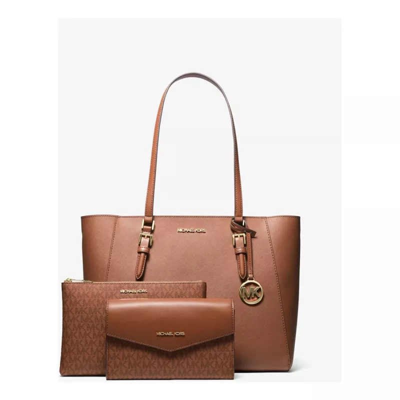 MICHAEL KORS Jet Set Travel Saffiano odos rankinių komplektas - Lagaminas - Moteriškas 35R3GCFT3TLUG (33x28x12cm)
