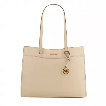Michael Kors Jet Set Travel Tote Bag 35F4GTVT9LLTC - Saffiano oda, didelis, auksinės spalvos apkaustai