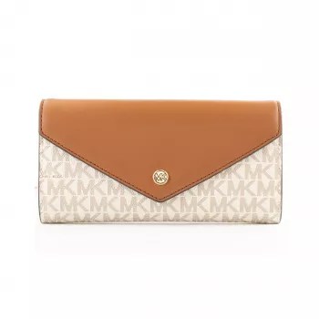 Michael Kors Jet Set Travel Vanilla Signature dengtos drobės kryžminis krepšys 35F3GTVE7BVAN