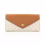 Michael Kors Jet Set Travel Vanilla Signature dengtos drobės kryžminis krepšys 35F3GTVE7BVAN