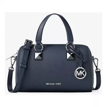 Michael Kors Jet Set Travel moteriškas Saffiano odinis kryžminis krepšys, tamsiai mėlynas, 19x13x9 cm