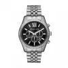 Michael Kors Lexington vyriškas kvarcinis chronografinis laikrodis MK8602, 45 mm, mėlynas ciferblatas, nerūdijančio plieno apyrankė