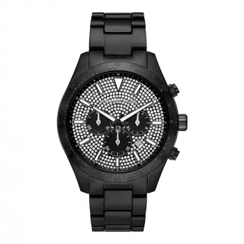 Michael Kors Lexington Vyriškas Kvarcinis Chronografinis Laikrodis MK8899 46mm Mėlynas Ciferblatas Sidabrinis Nerūdijantis Plienas