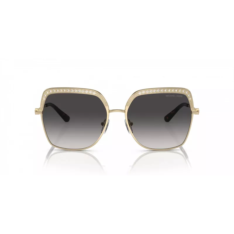 Michael Kors MK1141-10188G Moteriški akiniai nuo saulės - Juodas acetato rėmelis, pilki gradientiniai lęšiai, 57 mm