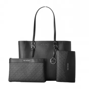 Michael Kors Sullivan moteriškas tote krepšys - Saffiano oda, juoda, 34x27x11 cm