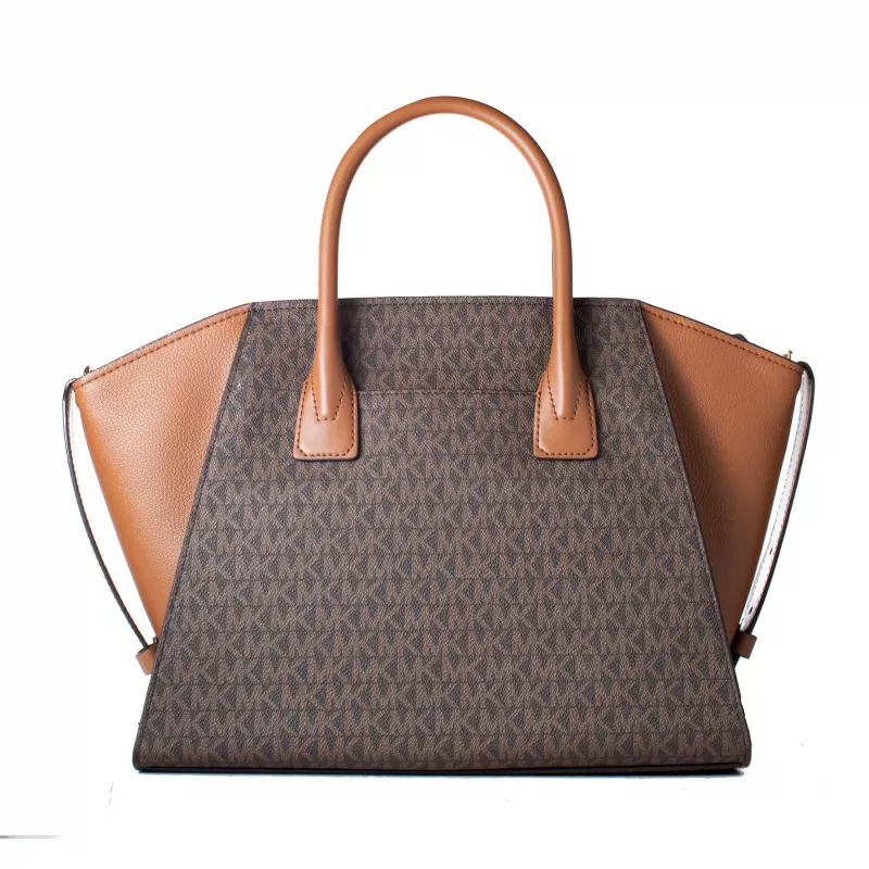 Michael Kors Vivianne Shoulder Bag Brown Multi Signature Logo-Print Coated Canvas