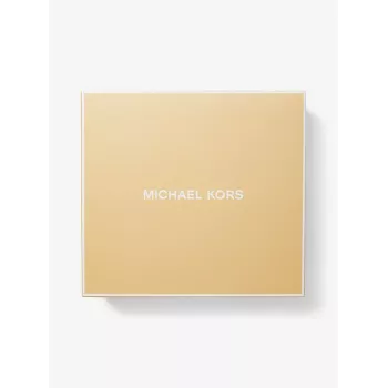 MICHAEL KORS Moteriškas krepšių rinkinys 35F5GGZD6OCHE - Signature dengtas drobinis petnešinis krepšys su derančia pinigine (24x15x8 cm)