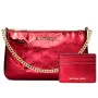 MICHAEL KORS Moteriškas krepšių rinkinys 35F5GGZD6OCHE - Signature dengtas drobinis petnešinis krepšys su derančia pinigine (24x15x8 cm)