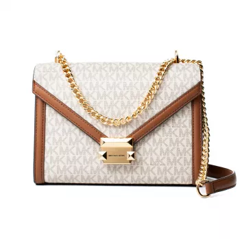MICHAEL KORS Moteriškas Gwen Crossbody Krepšys 35S5GWHL8BVAN Vanilla, 24x18x8 cm