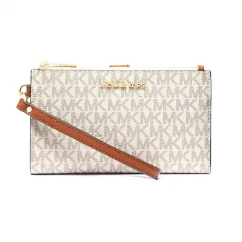 Michael Kors Moteriškas Jet Set Travel Portfelis 35F8GTVW0BVAN - Vanilla 18.5x11x3cm