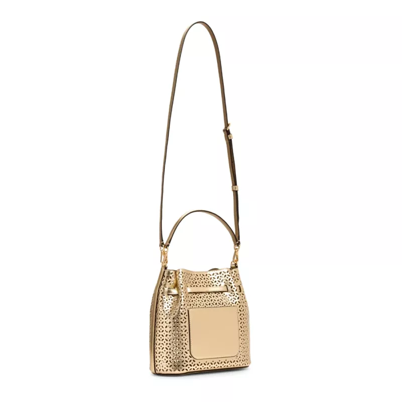 MICHAEL KORS Moteriškas Jet Set Travel kryžminis krepšys 35S6G2ZC1KPAL - Signature Canvas, aukso spalvos detalės