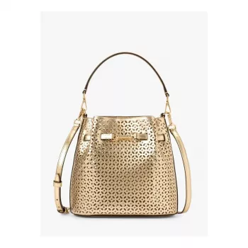 MICHAEL KORS Moteriškas Jet Set Travel kryžminis krepšys 35S6G2ZC1KPAL - Signature Canvas, aukso spalvos detalės
