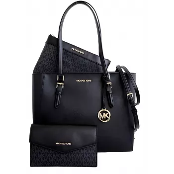 MICHAEL KORS moteriškas Jet Set Travel didelis Saffiano odos tote krepšys 35R3GCFT3TBLA juodas